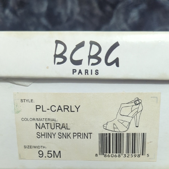 BCBG Paris Beige Snakeskin Heels - Picture 7 of 7